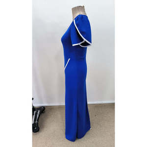 Vestido Maxi de Crepé con Cuello Cuadrado y Detalle Cruzado de Manga Corta para Mujer, de Jane's, para Fiestas Nocturnas Elegantes - Product Image 5