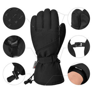 Gants de ski thermiques d'hiver personnalisés gants de course en cuir imperméables et coupe-vent pour les sports de neige en plein air - Product Image 5