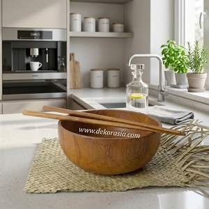Bol en bois de teck vintage au design personnalisé, écologique, diamètre 5,7 pouces, vaisselle de cuisine, assiette à dessert, ensemble de plats pour les fêtes - Product Image 4