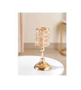 Gold Metal <b>Set</b> of Two Dinning Table Top <b>Candle</b> Holders Tall Size Unique Crystal <b>Candle</b> Stand Event Decorative Crystal <b>Candle</b> <b>Set</b> - Product Image 3
