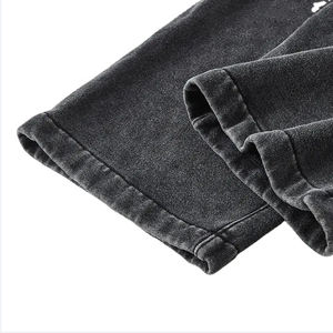 Ropa informal negra lavada con ácido Vintage para hombre, cintura elástica, transpirable, de algodón pesado de alta calidad, informal holgado - Product Image 3