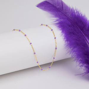 Collar de Cadena con Diseño de Esmalte Color Púrpura, Hecho a Mano, Venta al por Mayor, Joyería Turca de Plata de Ley 925 - Product Image 6