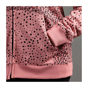 Venta al por mayor mejor diseño de diamantes de imitación señoras Sudadera con capucha de algodón con logotipo personalizado cremallera transpirable ropa de calle colección de invierno - Product Image 4