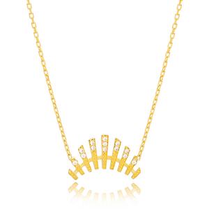 Colgante de plata de ley 925 con piedra de circón, colgante elegante con forma Irregular - Product Image 3