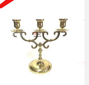 Aspecto clásico plata acabado metal acero inoxidable 5 ramas menorah Hanukkah para el Templo del hogar - Product Image 2
