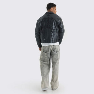 Chaqueta de Cuero Genuino de Alta Calidad, Diseño Nuevo y Cómodo para Hombre, Personalizable, con Frente Alto, Impermeable, Transpirable, Precio Razonable - Product Image 4