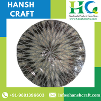 Sous-verre artisanal 3D de qualité supérieure en perles de verre, style rustique |   Décoration de table à manger indienne, résistante à la chaleur, ensemble cadeau en gros
