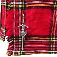 Premium 8 Yard Tartan Kilt Unisexe 16oz Acrylique Laine Fer Traditionnel Écossais Kilt Sangles En Cuir 3 Boucles Highland Wear