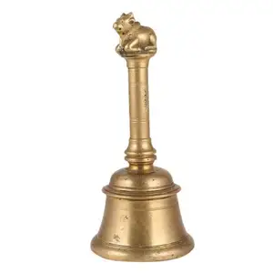 卸売手作りインド真鍮ゴールデンモダンナンディフィニアルプジャベル彫刻置物像家の装飾ギフトアイテム