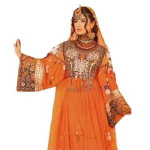 Robe de mariée afghane traditionnelle de qualité supérieure, service OEM, vintage, 3 pièces, robe mi-longue, pantalon, dentelle, volants - Product Image 4