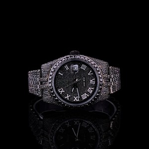 Reloj de Lujo Chapado en Oro con Diamantes Automáticos, Corte Brillante, Estilo Hip Hop, Completamente Engastado con Moissanita VVS para Hombre - Product Image 1