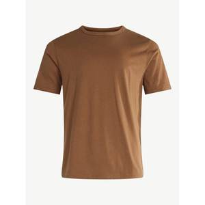 Beige 300g Camiseta de manga corta de algodón pesado Verano Cuello redondo Camisa suelta y base para hombres Mujeres Camiseta básica - Product Image 5