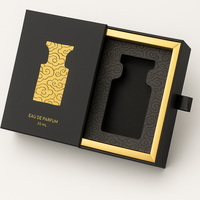 Boîte à parfum de luxe à tiroir |   Boîte en feuille d'or 18 carats |   Coffret cadeau de parfums haut de gamme