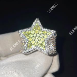 Champion <b>Ring</b> in 925 Silver and 14K Gold Hip Hop Style Customizable <b>Iced</b> VVS Moissanite Unique Customizable Moissanite <b>Rings</b> - Product Image 6