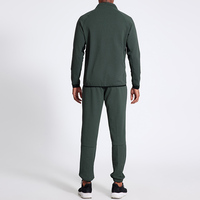 Ensemble de jogging décontracté à capuche deux pièces pour homme, 100 % polyester, respirant, motif uni, survêtement pour l'automne
