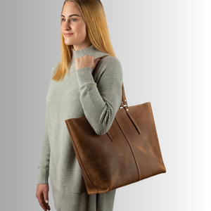 Sac fourre-tout en cuir véritable grande capacité pour femme avec fermeture éclair, sac à main de luxe fait main, couleurs et tailles personnalisables - Product Image 5
