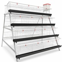 Système de cage à batterie de type A galvanisé à chaud avec mangeoire en PVC et abreuvoir à tétine