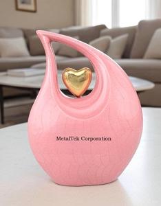 Urne de crémation en métal de larme rouge de couleur personnalisée avec coeur d'or stockage de cendres de souvenir commémoratif décoratif fournitures funéraires - Product Image 4