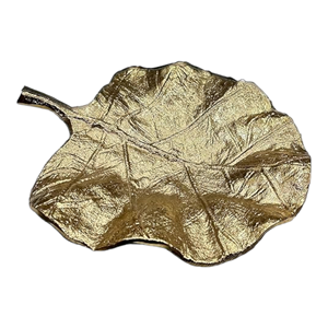 Vente chaudePlateau de décoration en métal Design feuille d'or plateau en métal de concepteur de ferme plateau de service alimentaire fournitures en gros - Product Image 1