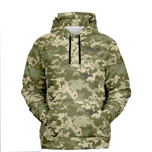 Impression de camouflage personnalisée pulls à capuche coupe ajustée manteau d'hiver à manches longues motif solide sweats à capuche pour hommes - Product Image 1
