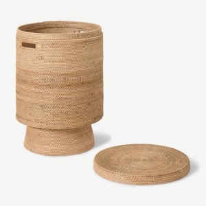Wholesale cost sustainable rattan kitchen <b>waste</b> bin functional handmade <b>basket</b> container bins - Product Image 5