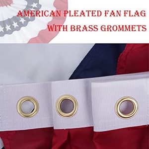 Bandera Americana de EE. UU. 3x6, Plisada con Estrellas Bordadas para Exteriores, Ojales de Latón Patrióticos, Decoración para Fiesta del 4 de Julio - Product Image 2