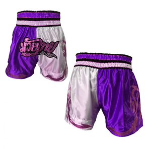 100% Polyester solide motif 2025 nouveauté hommes doux Muay Thai boxe Shorts taille élastique pour la lutte combat - Product Image 5