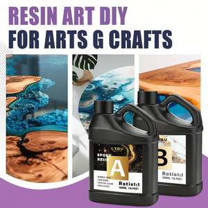 Kit de Resina Epoxi Transparente LEQU de 500 ml, Adhesivo AB para Moldeo, Recubrimiento, Manualidades y Joyería - Product Image 1
