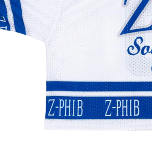 Camiseta Deportiva Holgada Estilo Jersey de Fútbol Americano Zeta White para Mujer, Top Atlético de Malla Estilo Hermandad Griega Zeta Phi Beta Inspirado en 1920 - Product Image 6