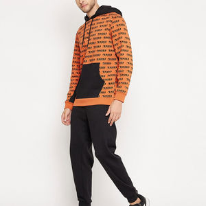 Chándal de lana de invierno de algodón unisex de alta calidad, conjunto de chándal deportivo estampado con Sudadera con capucha personalizada, pantalones de talla grande con logotipo - Product Image 2