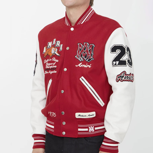 Nouveau Hommes Hiver Unisexe Toile Col Montant Logo Avant Personnalisé Bouton Vers Le Bas Collège Letterman Bomber Varsity Jacket - Product Image 4