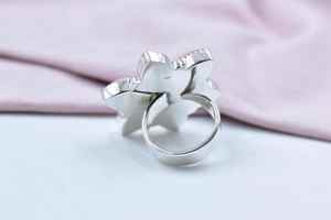 Handmade Pink <b>Conch</b> and Opal Sterling Silver Adjustable <b>Ring</b> - Product Image 4