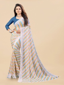 Bandhani Femme Imprimé Soie Georgette Saree Prêt-à-porter Fête Porter avec Blouse Découpée Pièce Produit En Vrac - Product Image 5