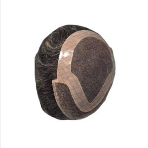 Perruque Taz Hair BD en cheveux humains, ondulée, prothèse, 100% cheveux chinois Remy, toupet à dentelle frontale avec base mono - Product Image 5