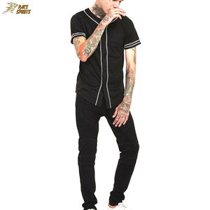 เสื้อเบสบอลระบายอากาศได้ดี100% ผ้าโพลีเอสเตอร์ดูดซับความชื้นป้องกันแบคทีเรียสำหรับทุกเพศลายพิมพ์ดิจิตอลสีดำแบบกำหนดเองราคาถูก - Product Image 4