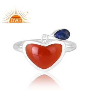 แหวนพลอยโมราและไพฑูรย์สีเงินสเตอร์ลิง925เป็นของขวัญสำหรับผู้หญิงเครื่องประดับที่ออกแบบได้เอง - Product Image 3