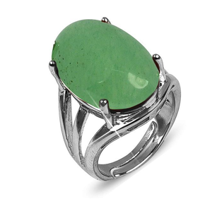 Nouveautés cristaux de bijoux réglables pierres précieuses de guérison à facettes anneaux en cristal de jade vert naturel pour cadeau - Product Image 1