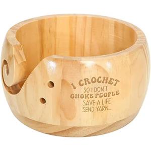 Custom Multi-Purpose <b>Wooden</b> Yarn Bowl Personalized Rosewood Knitting Bowl with Engraved Sentimental Gift Polished Technique - Product Image 5