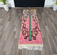 Modern Geometric Moroccan runner Shag Rug pink high quality high pile soft Abstract Design for Living room bed room kids room