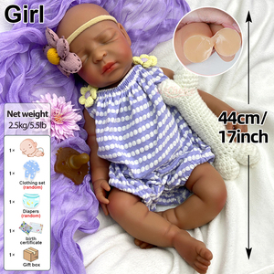 Muñeca <span class=keywords><strong>Reborn</strong></span> de Silicona Certificada EN71 y ASTM, Venta al por Mayor, Sensación de Piel Real, 17 Pulgadas, Muñeca <span class=keywords><strong>Reborn</strong></span> Terapéutica para Aliviar la Ansiedad, Compañera de Confort - Product Image 3