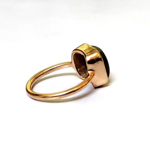 แหวนทองคำขาวชุบทองคำแท้ประดับพลอยลาบราโดไรต์ทรงคลาสสิคแบบใหม่สำหรับผู้ชายและผู้หญิง - Product Image 2