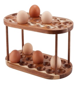 Top vente nouvelle conception bois 2 niveaux porte-oeufs qualité supérieure taille personnalisée hôtel et cuisine porte-oeufs en vrac - Product Image 4