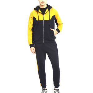 <b>Professional</b> High Quality Men's Tracksuit 100% Cotton <b>Light</b> Weight Hooded for Winter Jogging OEM ODM - Product Image 1