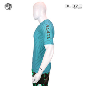 อุปกรณ์ออกกำลังกายสำหรับผู้ใหญ่แขนสั้น BJJ rash GUARD พิมพ์ซับลิเมต MMA ศิลปะการต่อสู้ใส่สแปนเด็กซ์ - Product Image 3