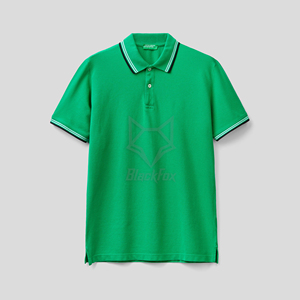 Camisa Polo Oxford de Algodón Verde para Hombre, Manga Corta, Transpirable, Color Sólido, Diseño con Logotipo Frontal, Corte Regular - Product Image 2