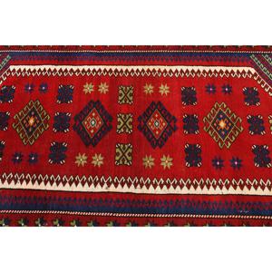 Rug, 3.37x6.1 ft Turkish Rug, <b>Red</b> Floral Rug <b>Wool</b> - Product Image 3
