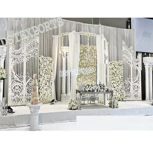 Événement de mariage de rêve Décor de scène blanc Tendance mariage Toile de fond blanche Scène la plus étonnante décoration de scène intérieure de mariage - Product Image 1