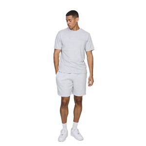 Nouveauté ensemble de shorts de gym décontractés d'été pour hommes 100% coton T-Shirt respirant motif solide grande taille personnalisé OEM disponible - Product Image 1