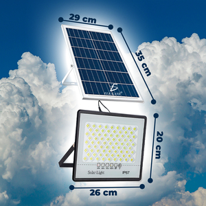 Lampada LED da Esterno 50W con Pannello Solare in Alluminio per Uso in Giardino o Parco - Product Image 2