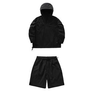 High Quality Unisex <b>Men's</b> Two-Piece Track Suit for Summer Color Block Hoodie and <b>Shorts</b> <b>Fleece</b> Material with Printed Logo - Product Image 3
